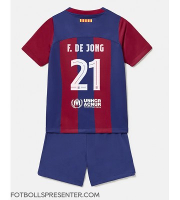 Barcelona Frenkie de Jong #21 Hemmatröja Barn 2023-24 Kortärmad (+ korta byxor)